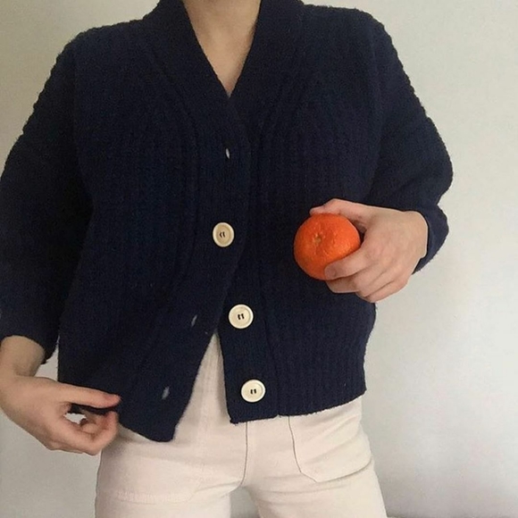 Babaa Cardigan no 19 Mini in Navy - Picture 2 of 6